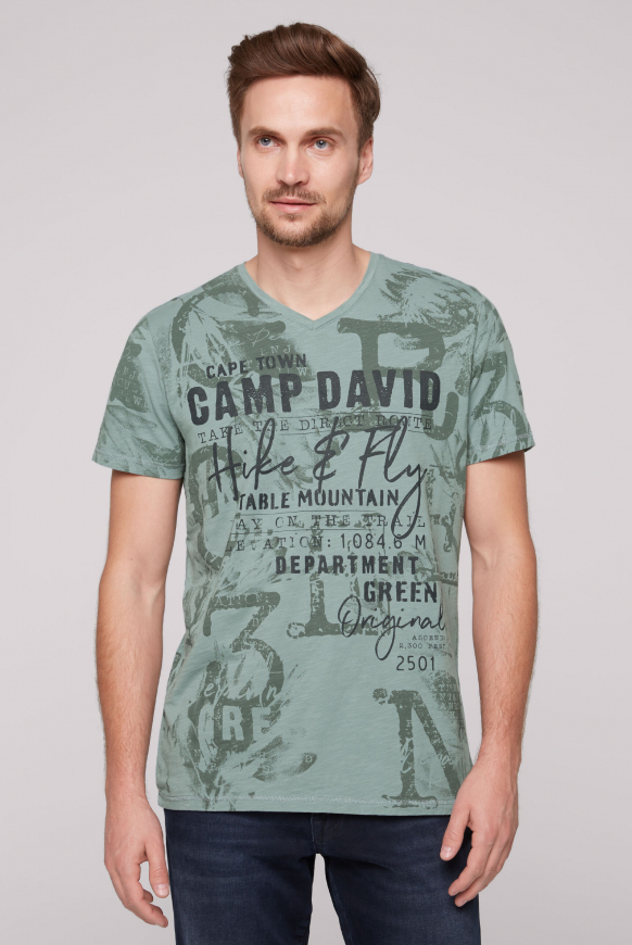 CAMP DAVID Tričko s výstřihem do V a celoplošným potiskem - teal, Modrozelená
CAMP DAVID Tričko s výstřihem do V a celoplošným potiskem - teal, Modrozelená