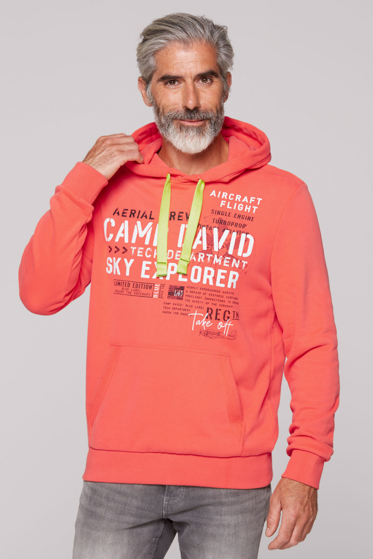 CAMP DAVID Mikina s kapuci, artworkem a klokani kapsou - bright coral, Oranžový
CAMP DAVID Mikina s kapuci, artworkem a klokani kapsou - bright coral, Oranžový
