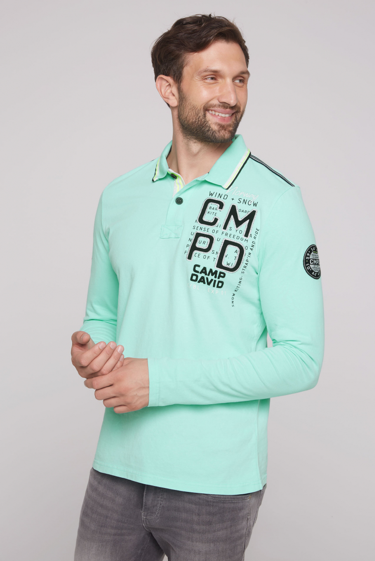 CAMP DAVID Polo tričko s dlouhým rukavem s aplikacemi značky - new aqua, Nové akva
CAMP DAVID Polo tričko s dlouhým rukavem s aplikacemi značky - new aqua, Nové akva