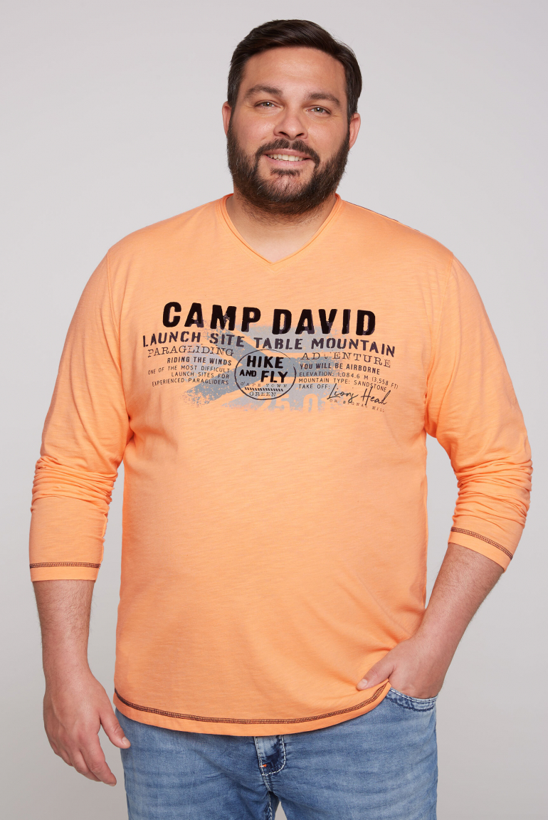 CAMP DAVID Tričko dlouhým rukavem a semišovým potiskem - sunrise orange, Oranžový
CAMP DAVID Tričko dlouhým rukavem a semišovým potiskem - sunrise orange, Oranžový