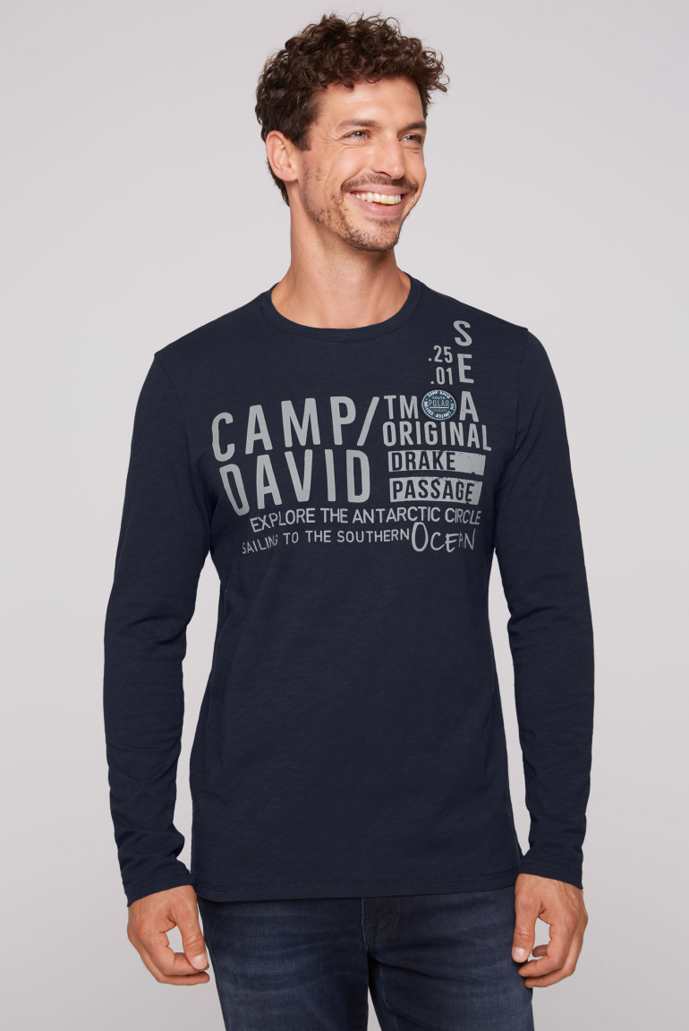 CAMP DAVID Tričko s dlouhým rukavem, potiskem loga a našivkou - nautic navy, Modrý
CAMP DAVID Tričko s dlouhým rukavem, potiskem loga a našivkou - nautic navy, Modrý