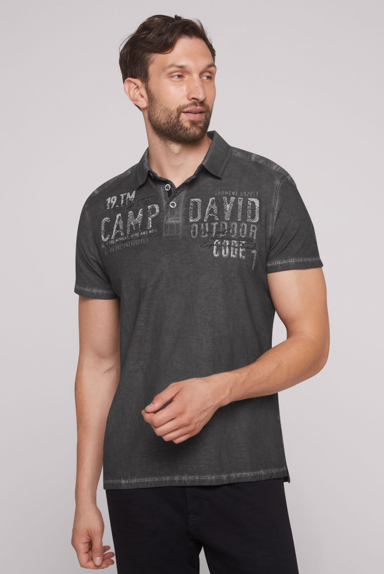 CAMP DAVID Polo tričko s pasky na ramenou a artworkem loga - granite, Šedý
CAMP DAVID Polo tričko s pasky na ramenou a artworkem loga - granite, Šedý