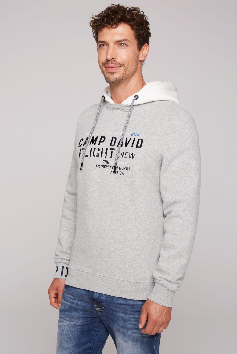 CAMP DAVID Mikina s kontrastni kapuci a výšivkami loga - granite melange
CAMP DAVID Mikina s kontrastni kapuci a výšivkami loga - granite melange
