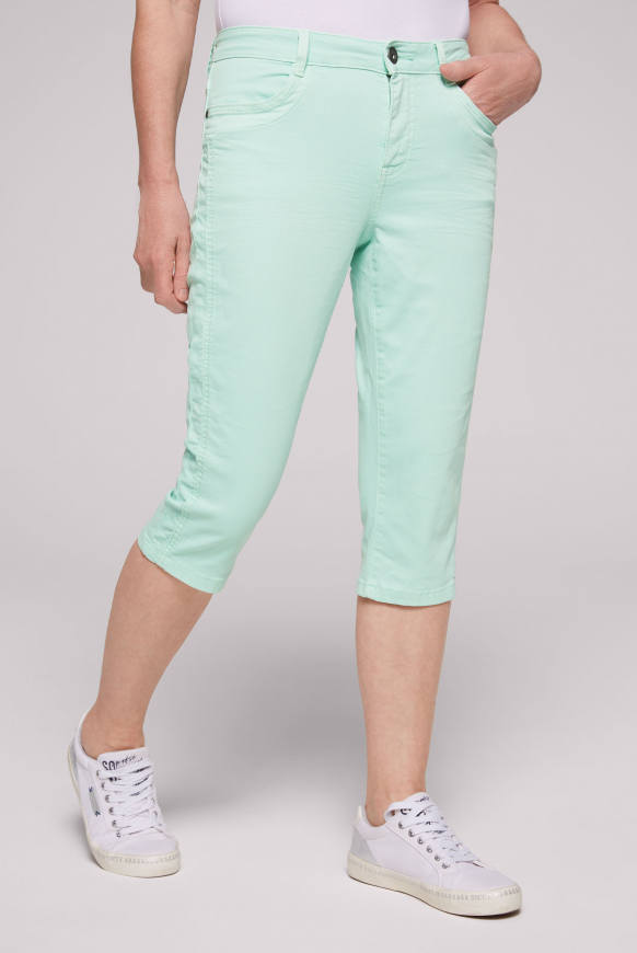 

SOCCX Capri džiny CH:AR - minty leaf washed, List máty umytý