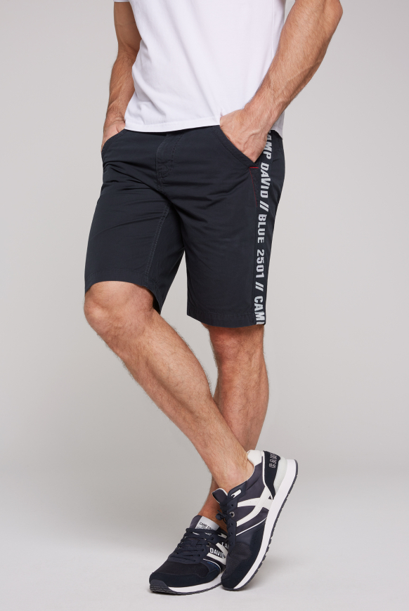 

CAMP DAVID Chino šortky s bočnimi pasky - blue navy, Modrý