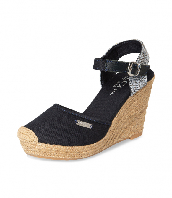 

SOCCX Espadrilky s klinovým podpatkem - classic navy, Modrý