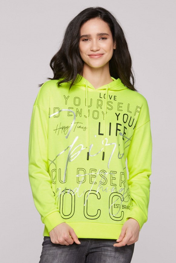 

SOCCX Mikina s kapuci s XL napisem - neon lime, Žlutý
