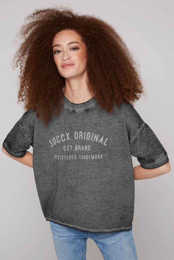 

SOCCX Mikina  kratkými rukavy a retro logem - black, Černý