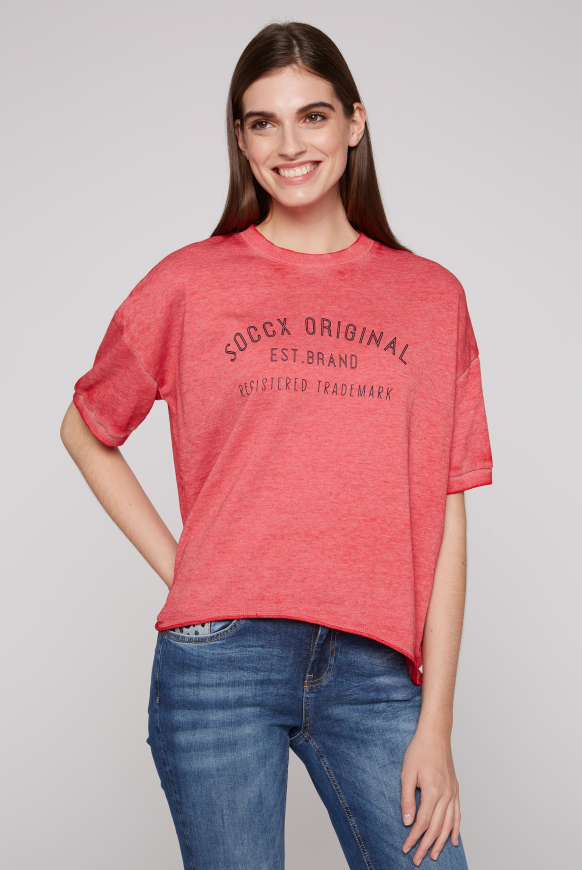

SOCCX Mikina s kratkými rukavy a retro logem - clear red, Jasně červená