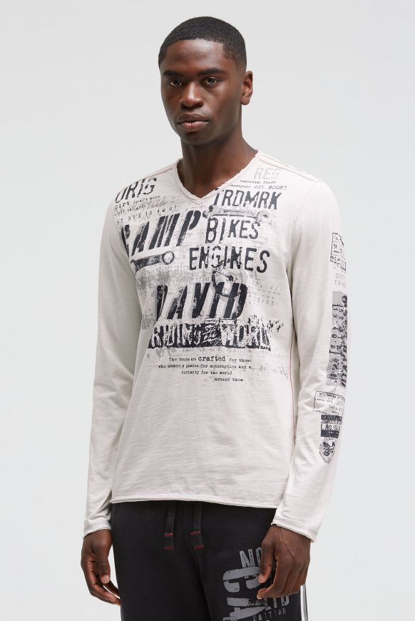Tričko s dlouhým rukávem a potisky ve vintage vzhledu