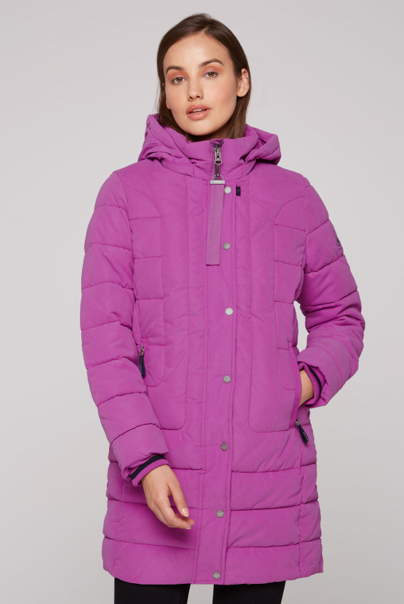 

SOCCX Sametově hebka parka  odnimatelnou kapuci - iced berry, Růžový