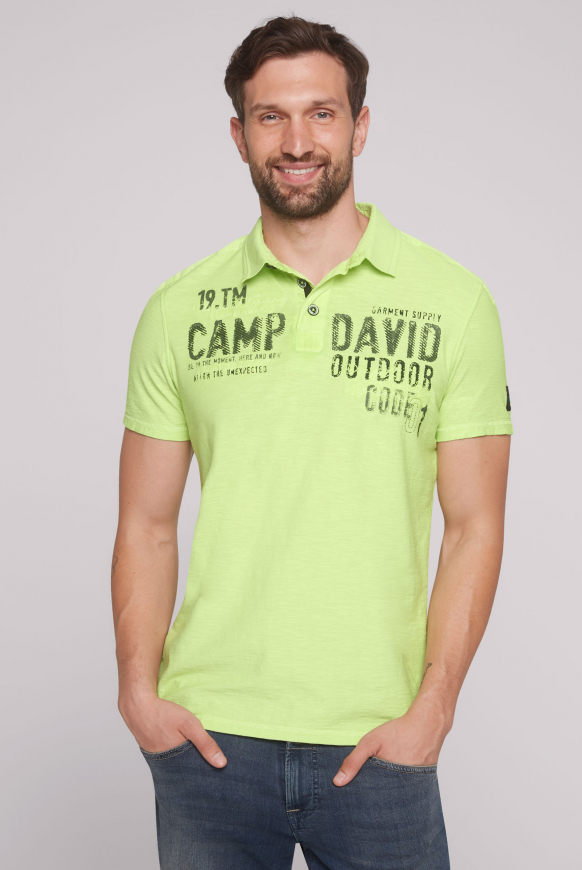 

CAMP DAVID Polo tričko s pasky na ramenou a artworkem loga - poison ivy, Zelený