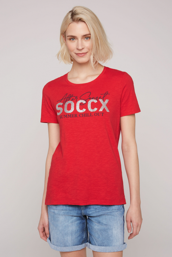 

SOCCX Tričko s kulatým výstřihem a potiskem loga - red, Červený