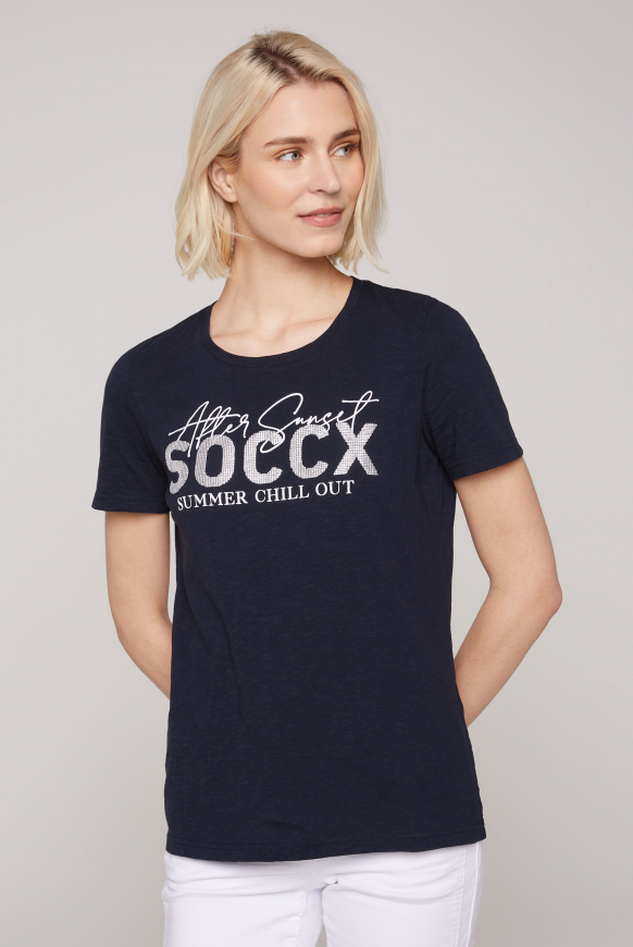 

SOCCX Tričko  kulatým výstřihem a potiskem loga - blue navy, Modré námořnictvo