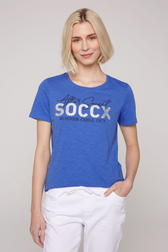 

SOCCX Tričko  kulatým výstřihem a potiskem loga - heaven blue, Nebesky modrá