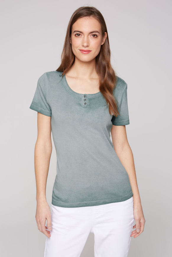 

SOCCX Žebrovane tričko Serafino - sage green, Zelený
