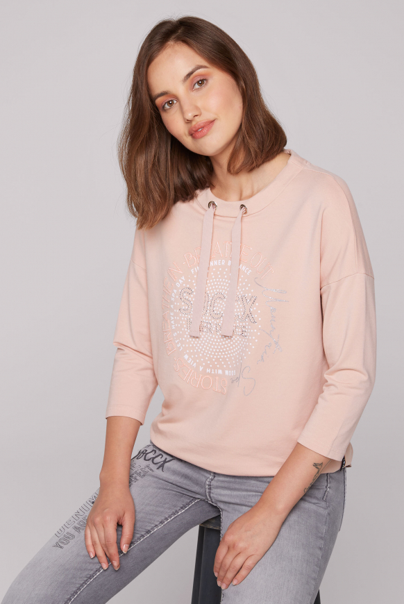 

SOCCX Tričko se stojačkem a artworkem - rose blush, Ruměnec růže