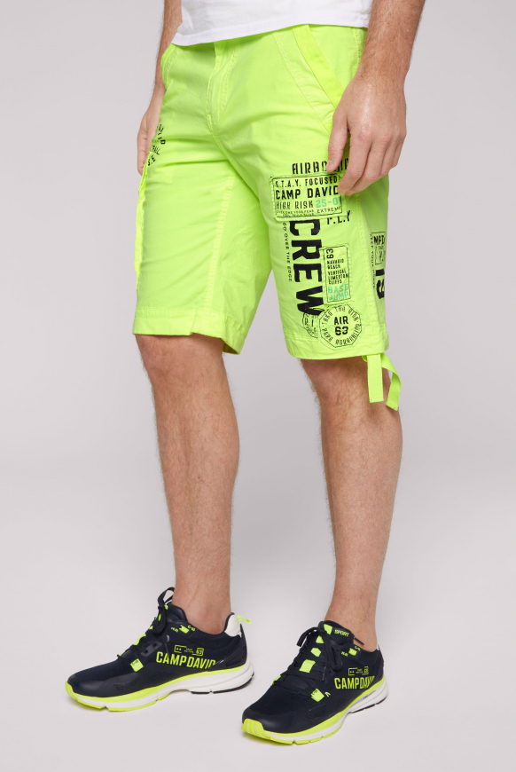 

CAMP DAVID Skejťacke kraťasy s aplikacemi značky - neon lime, Neonová limetka