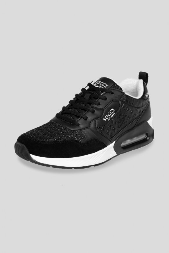 

SOCCX Tenisky z tonove směsi materialů - black, Černý