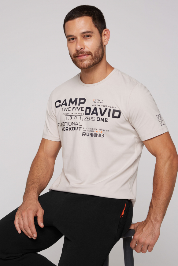 

CAMP DAVID Sportovni tričko  artworkem - shell, Hnědý