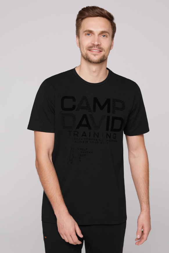 

CAMP DAVID Sportovni tričko s artworky - black, Černá