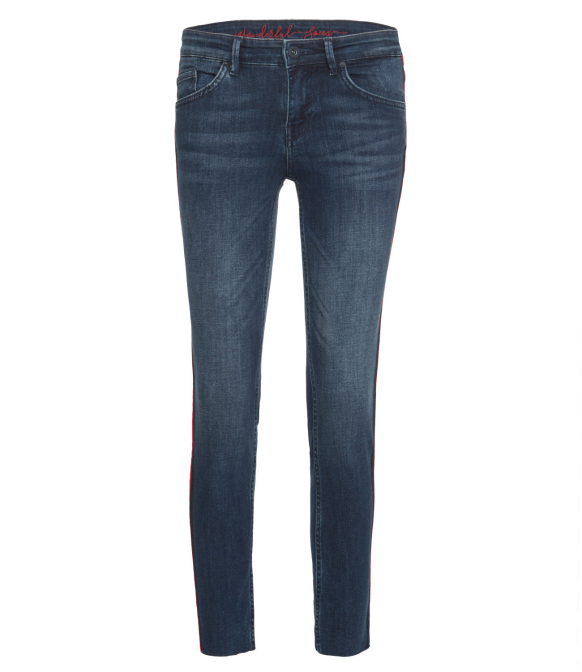 

SOCCX Strečove džiny s paskou na boku, slim fit - dark blue, Tmavě modrá