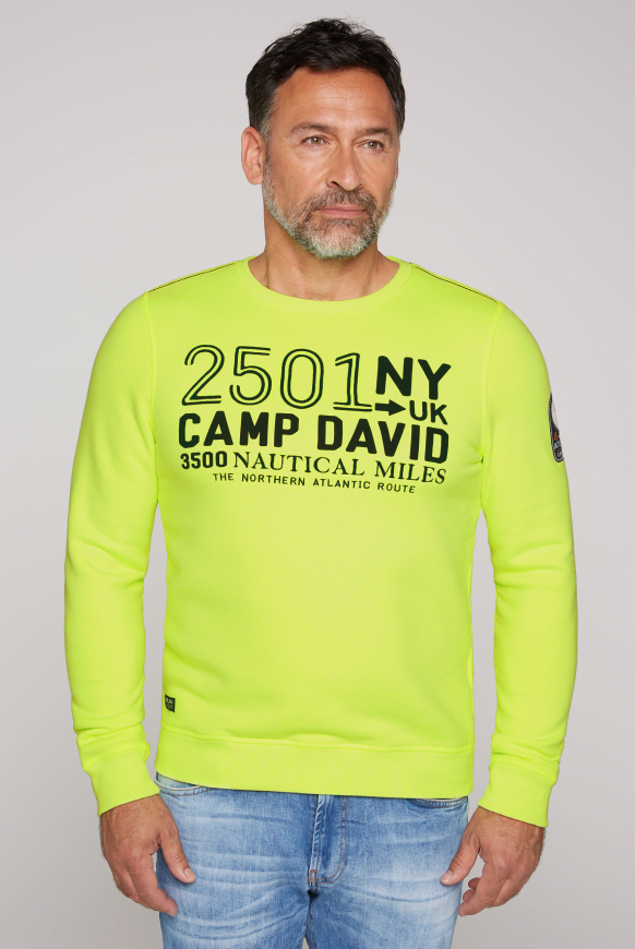

CAMP DAVID Mikina s artworkem loga - neon lime, Žlutý