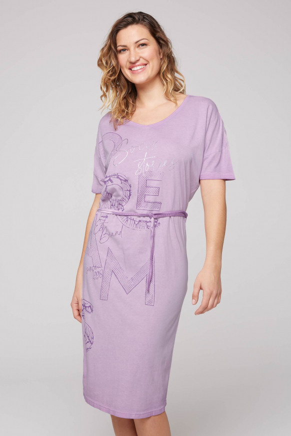 

SOCCX T-Shirt-Kleid mit großem Wording Print - lavender sky, Levandulovou oblohu