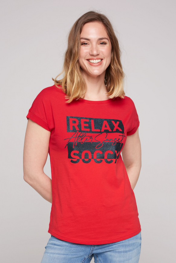 

SOCCX Tričko s glitrovým potiskem - red, Červený