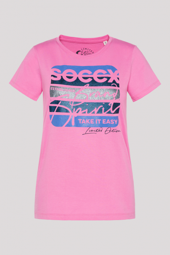 

SOCCX Tričko s potiskem loga - pink punch, Růžový