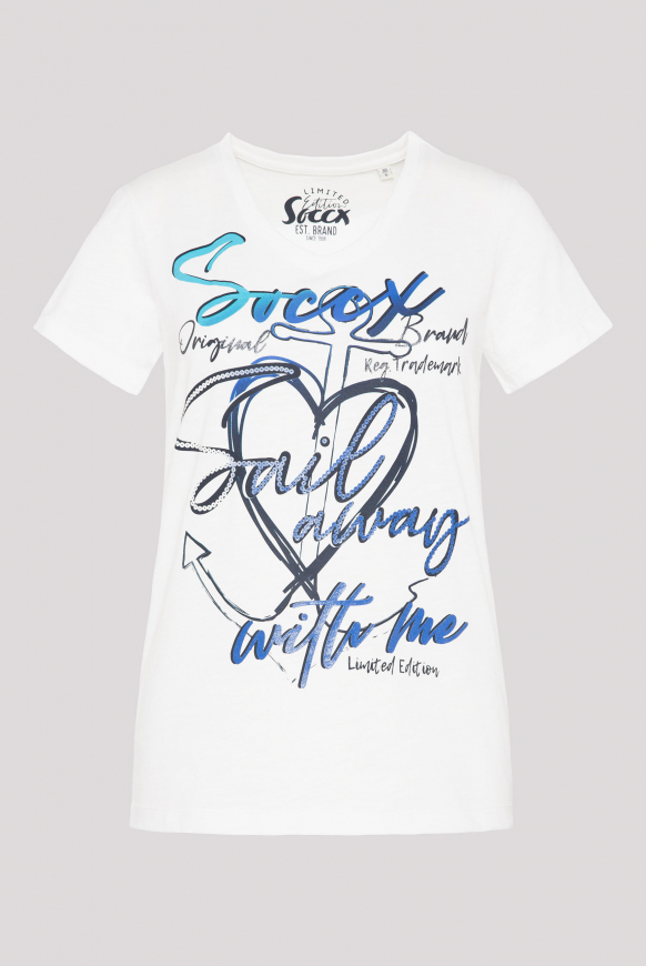 

SOCCX Tričko s potiskem loga - ivory, Bílý