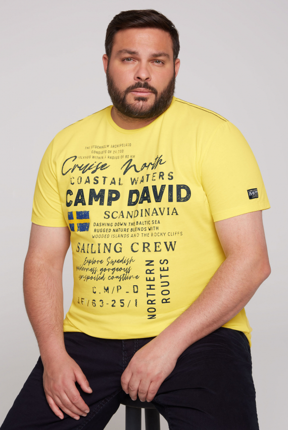 

CAMP DAVID Tričko  tištěným artworkem - light lime, Světlá limetka