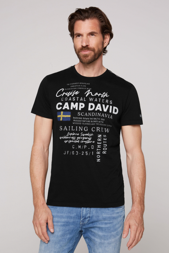 

CAMP DAVID Tričko  tištěným artworkem - black, Černá