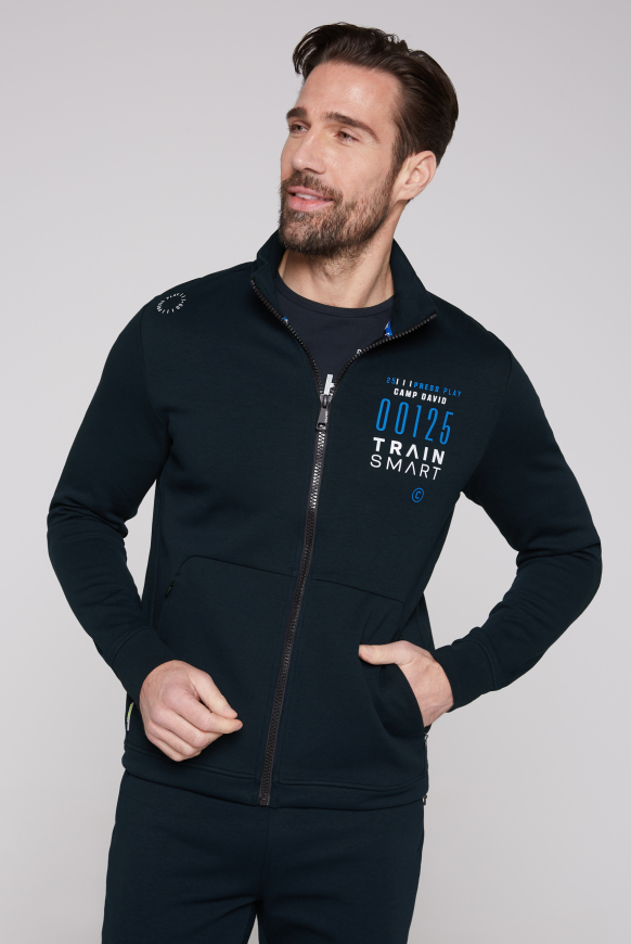 

CAMP DAVID Treninkova bunda s artworkem na zadech - blue navy, Modrý