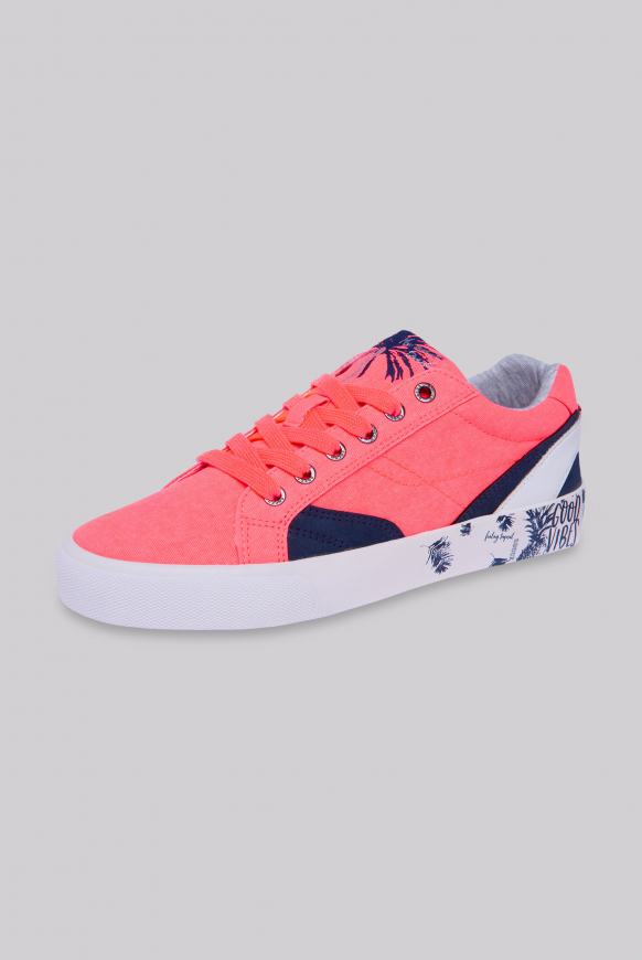 

SOCCX Veganske platěne tenisky s artworky - tropical pink, Červený