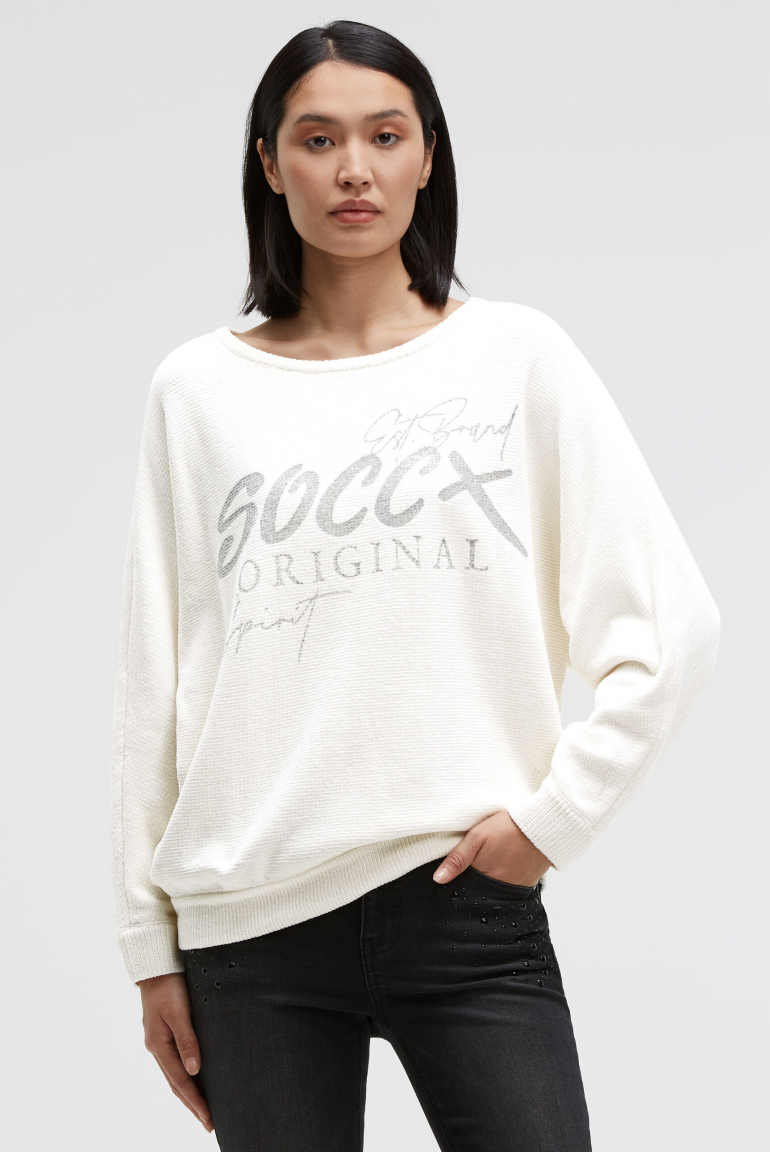 Žinylkový svetr s třpytivým potiskem 