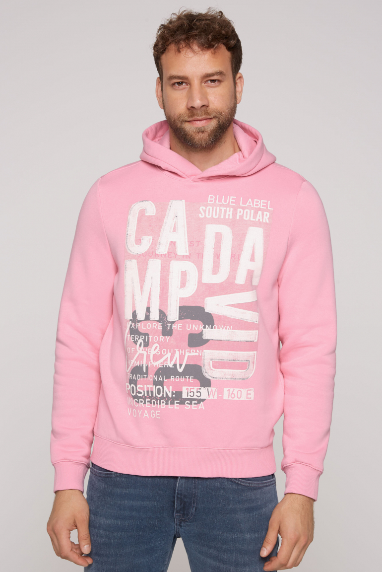 

CAMP DAVID Mikina s kapuci a artworkem loga - faded pink
