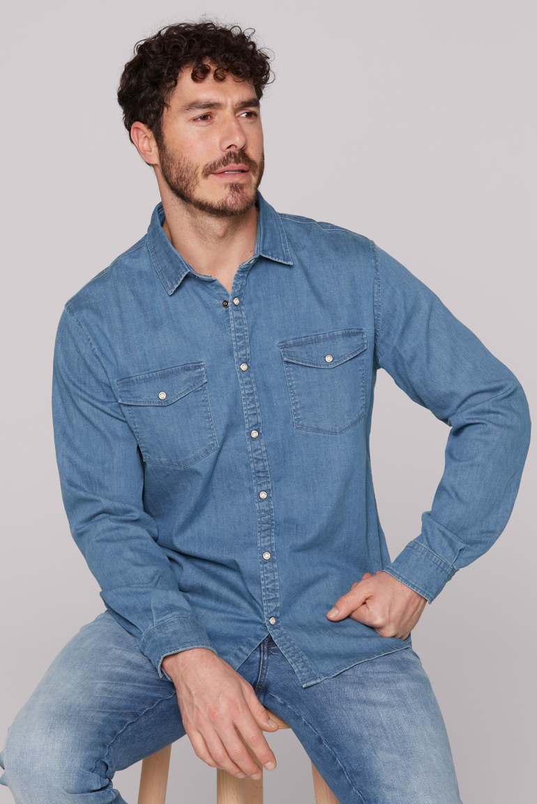 Džínová košile se zapínáním na patentky 