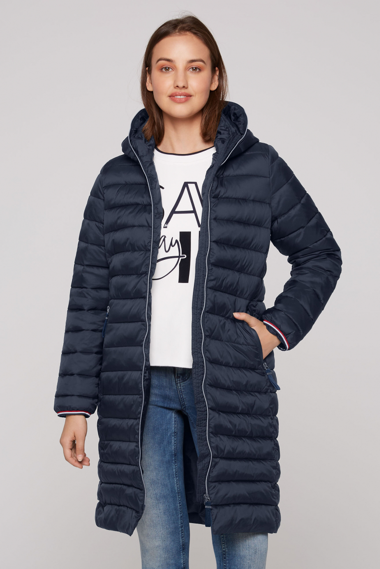 

SOCCX Prošivana parka s kapuci a potiskem na zadech - blue navy, Modré námořnictvo