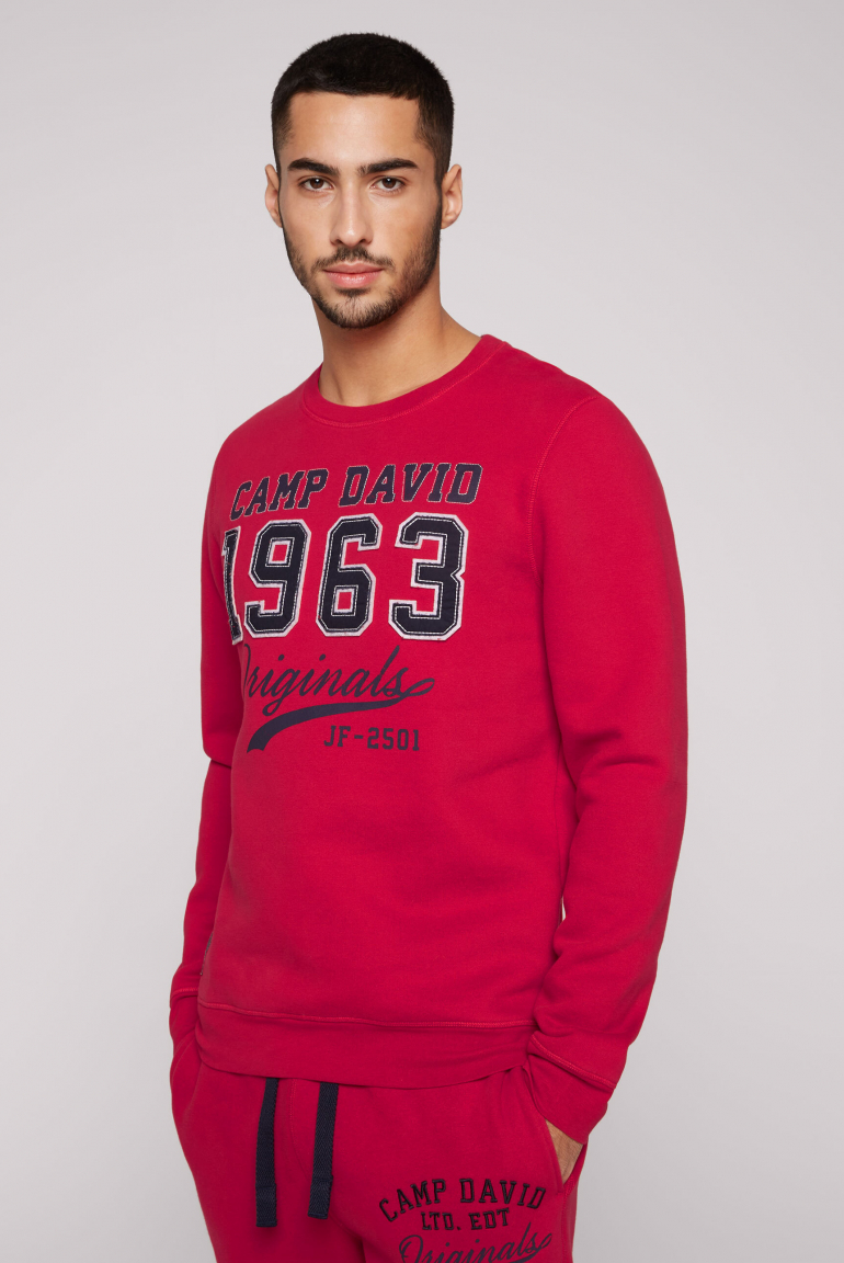 

CAMP DAVID Mikina s artworkem v retro stylu - royal red, Královská červená