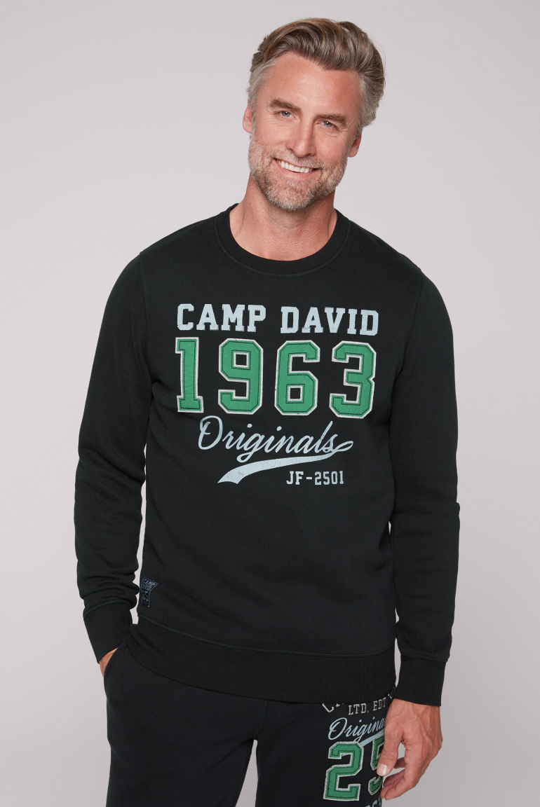 

CAMP DAVID Mikina s artworkem v retro stylu - black, Černý