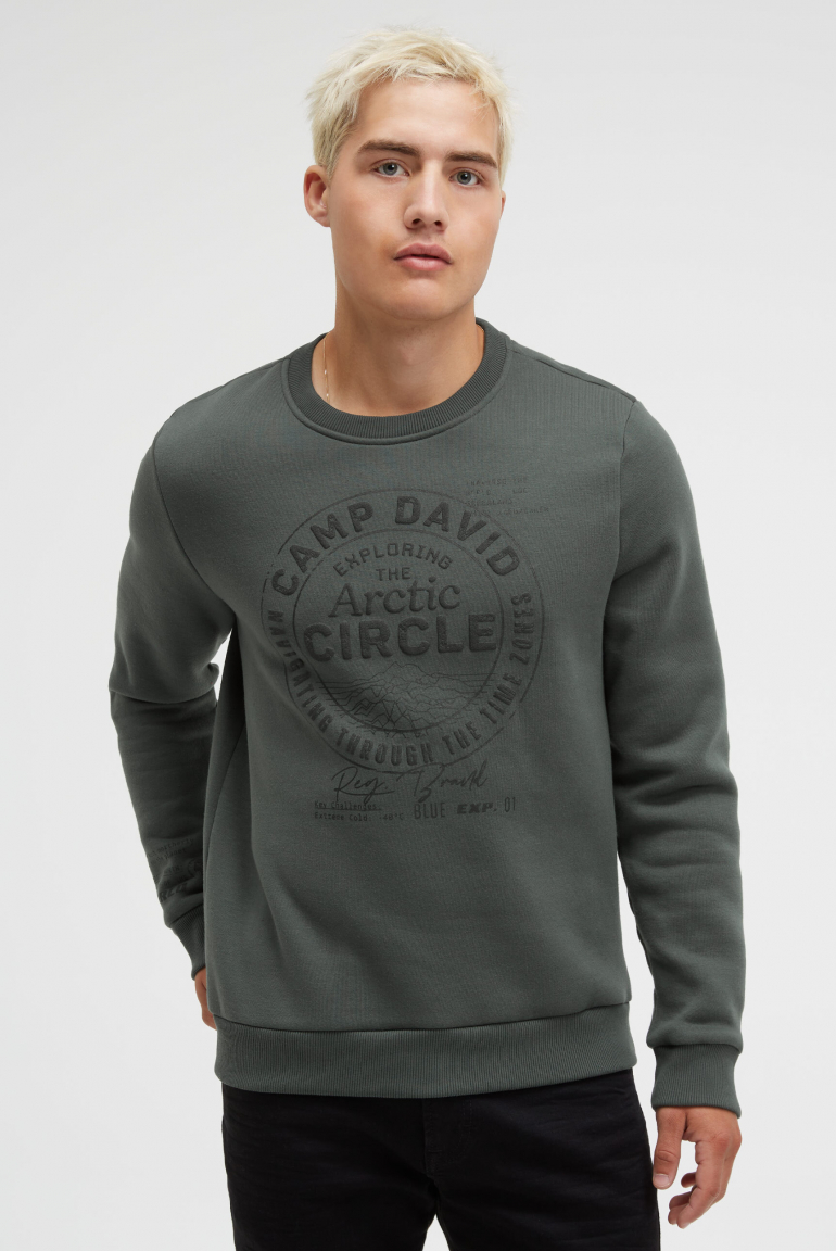 

CAMP DAVID Bluza z nadrukiem puff - dark forest, Zelený