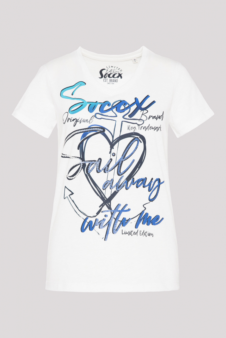 

SOCCX Tričko s potiskem loga - ivory, Slonovinový