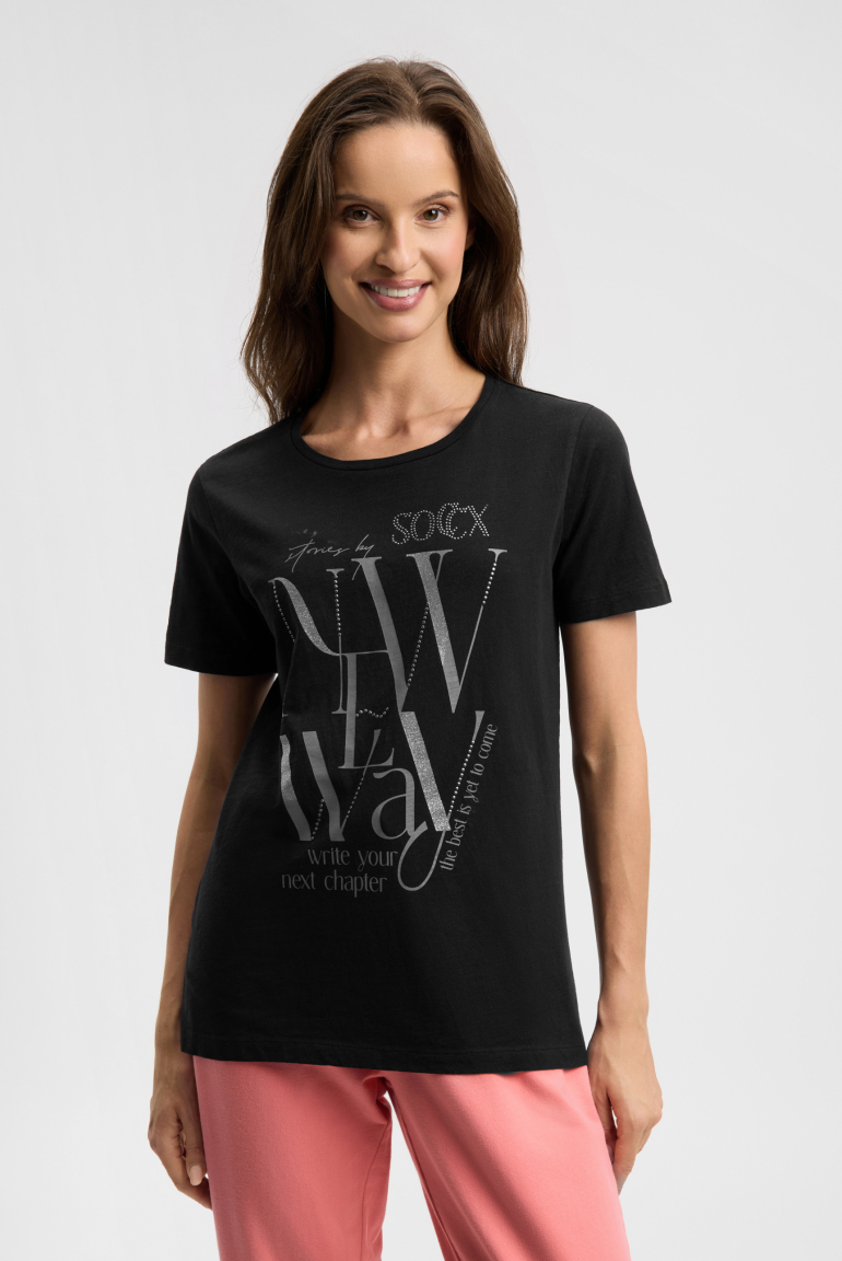 Tričko s kulatým výstřihem a artworkem 