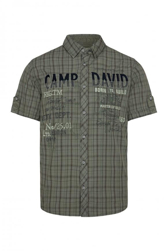 Kostkovaná košile ve vintage stylu s artworkem v podobě loga 