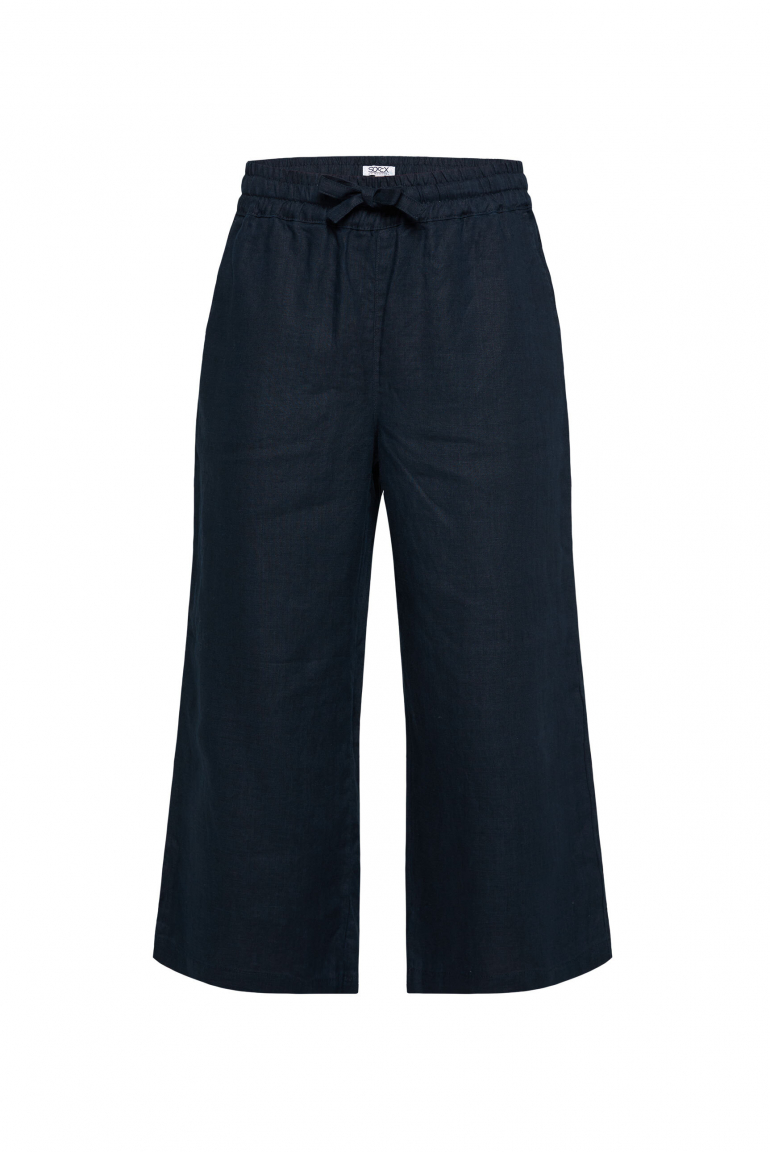 Lněné culottes s elastickým pasem 