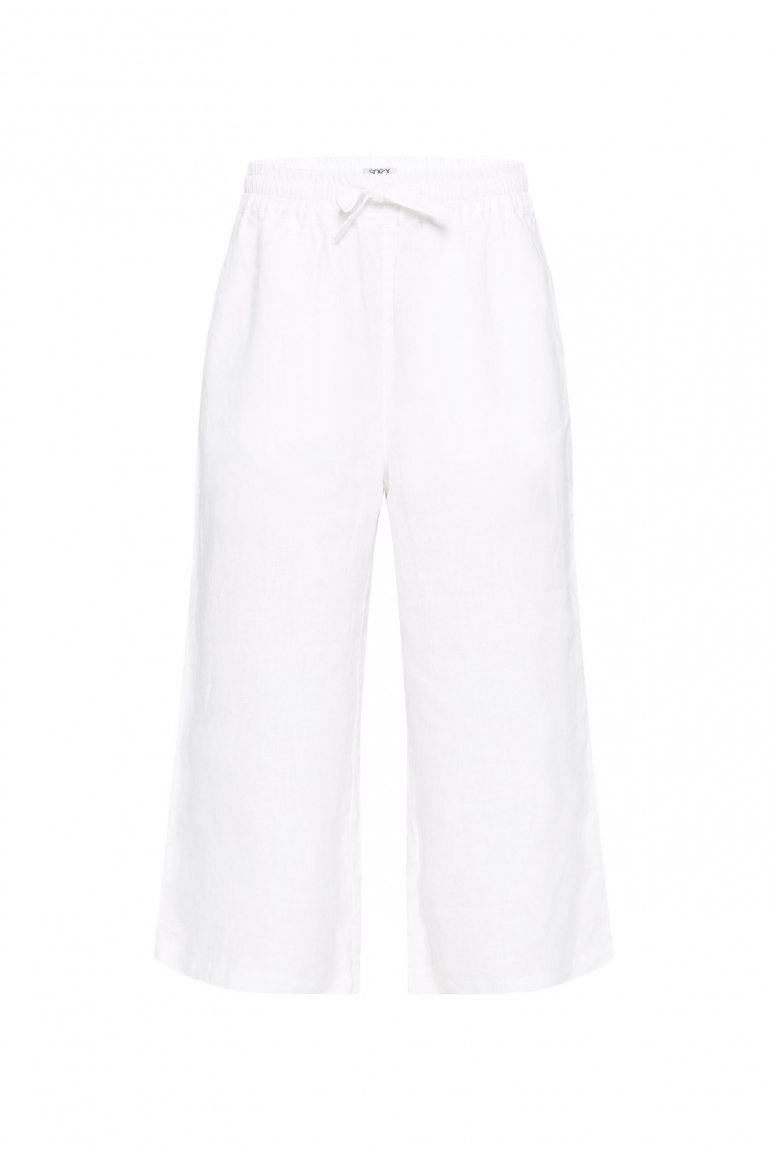 Lněné culottes s elastickým pasem 