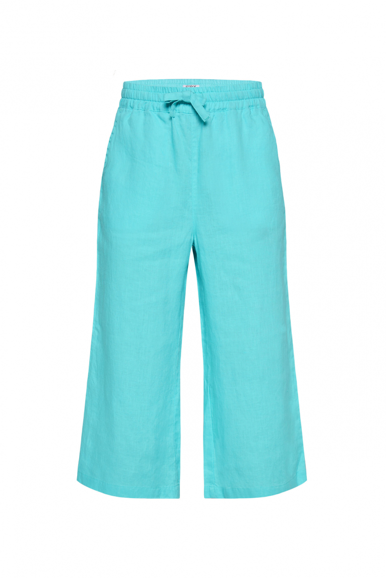 Lněné culottes s elastickým pasem 
