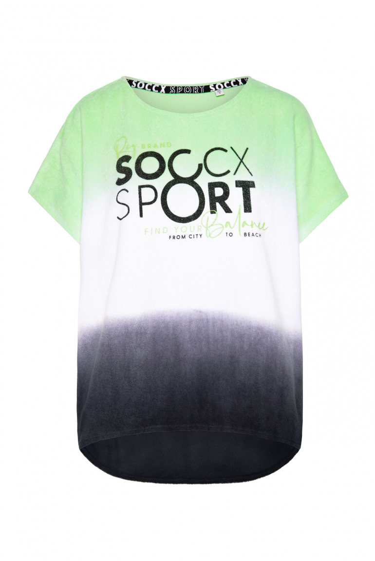 Froté tričko se sprejovým dip-dye efektem 