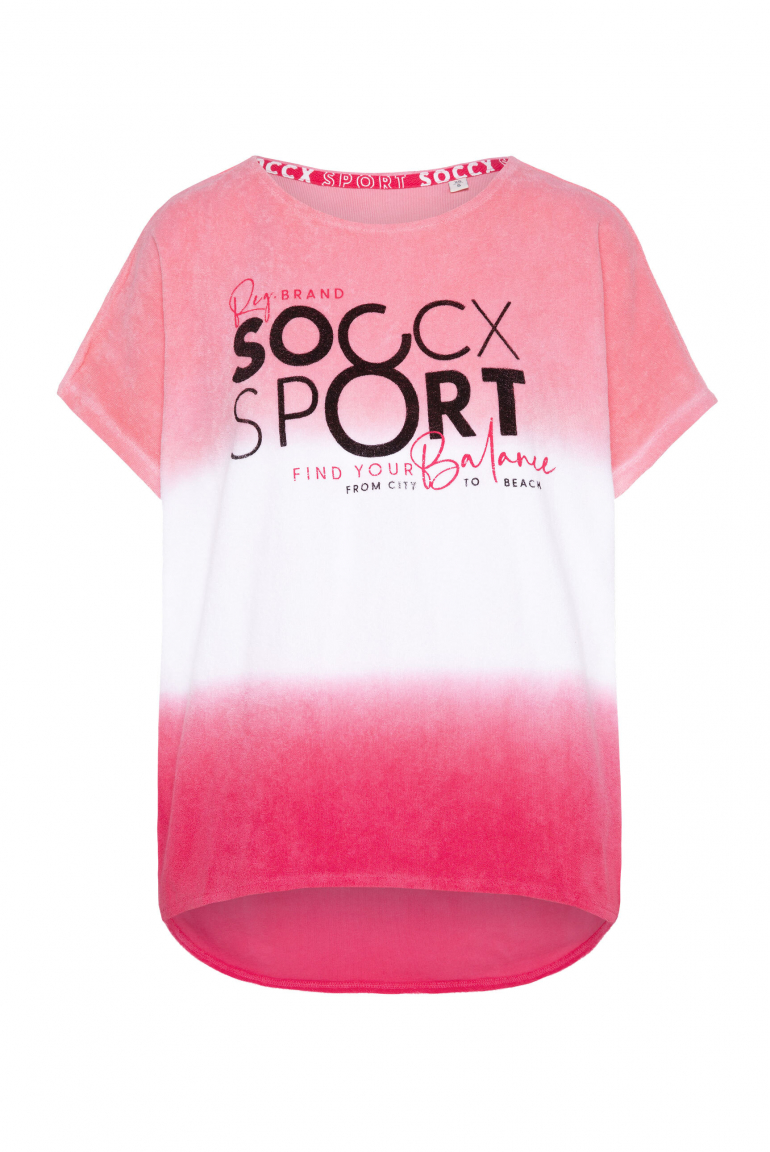 Froté tričko se sprejovým dip-dye efektem 